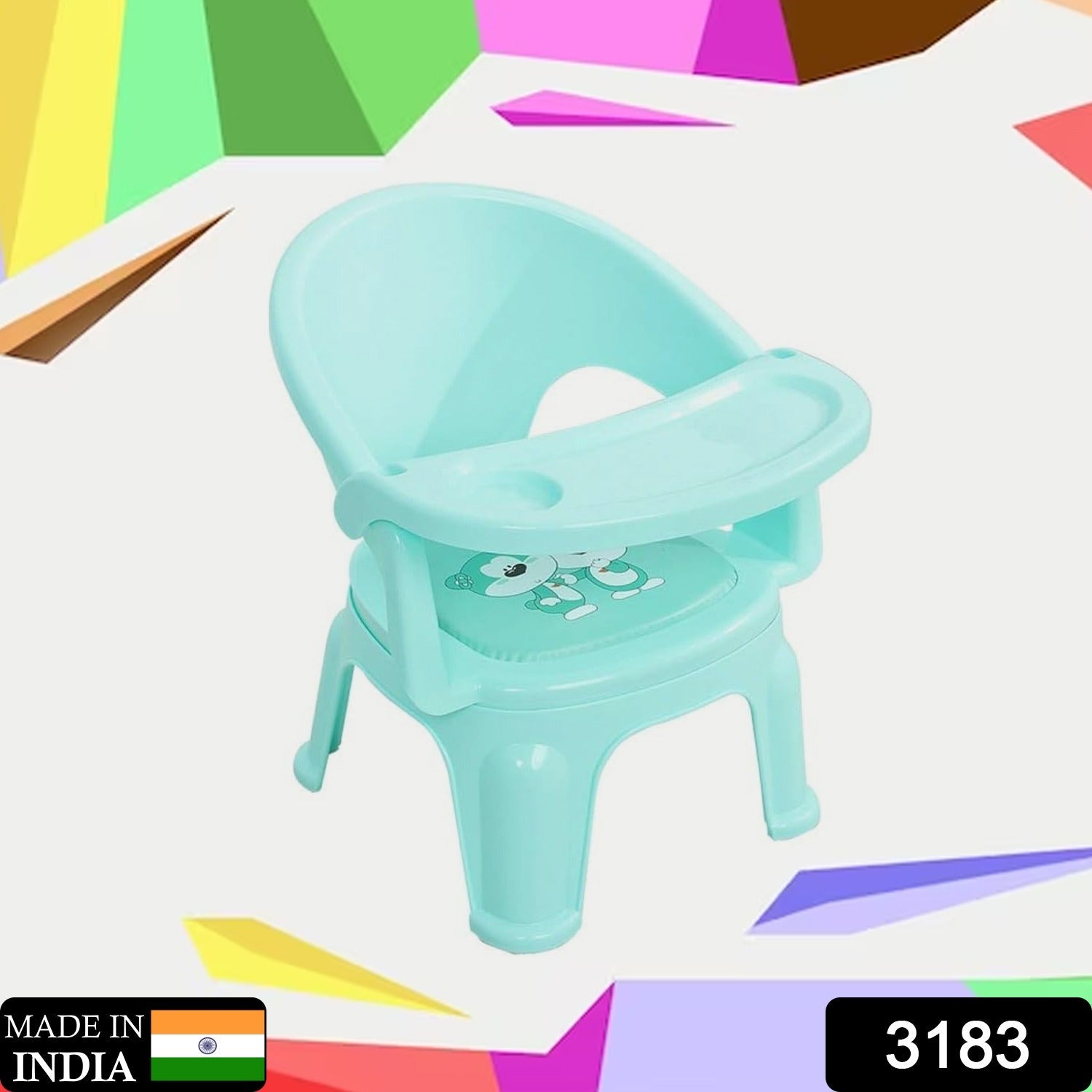 Strong plastic feeding chair for kids, portable with tray