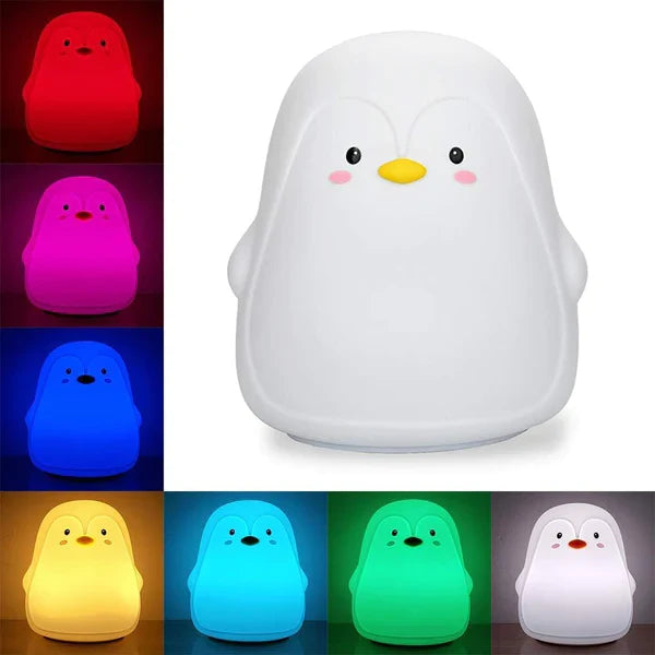 Penguin Night Light, USB  Rechargeable Silicone LED  Night Light for Children