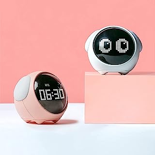 Emoji Alarm Clock Night Light Lamp Dual Alarm Setting, Adjustable Brightness Digital Clock