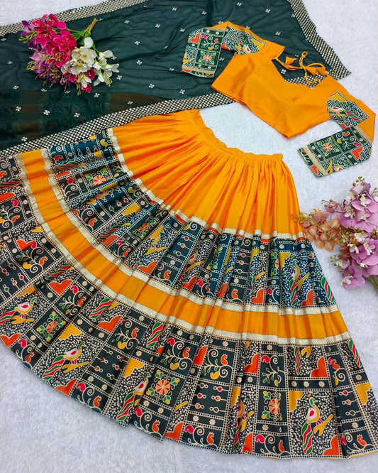 Heavy Cotton Silk Lehenga Choli Dupatta