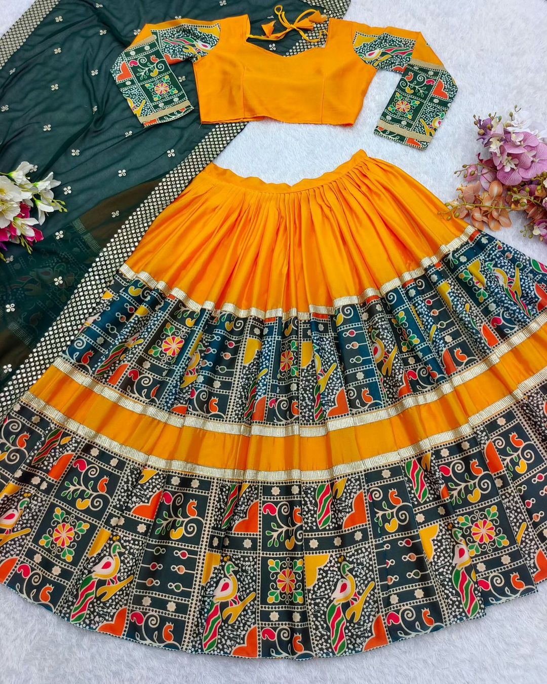 Heavy Cotton Silk Lehenga Choli Dupatta