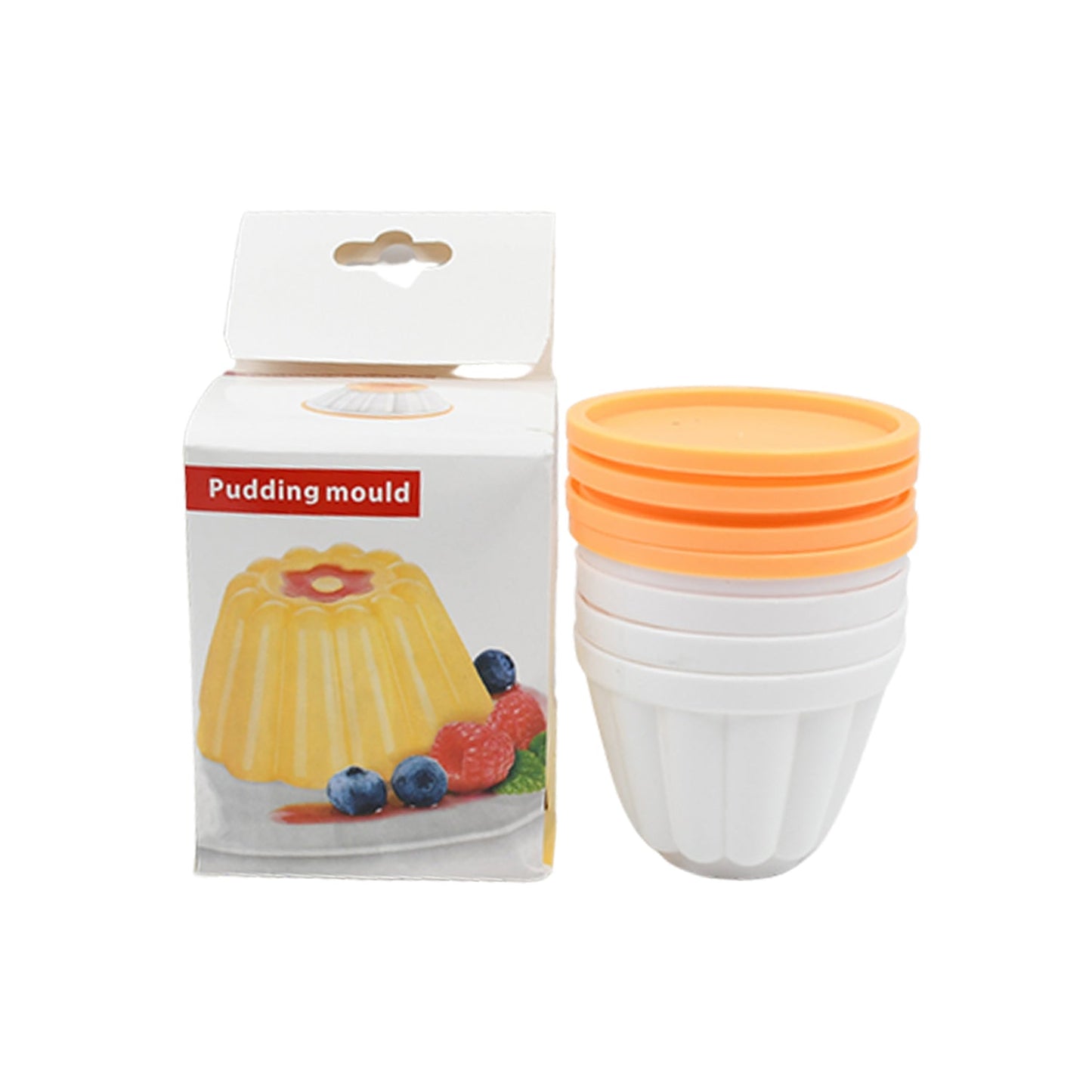 Plastic cups with lids for making various desserts.