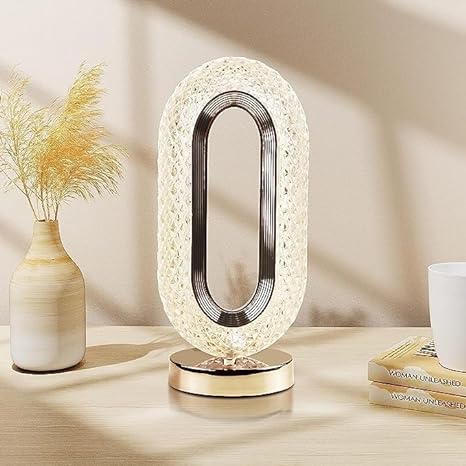 Oval Shape LED  Crystal Table Lamp for Home, Bedroom, Party Dinner Decor