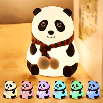 Panda Silicone Colour  Changing Night Lamp for Kids Bedroom, USB Rechargeable