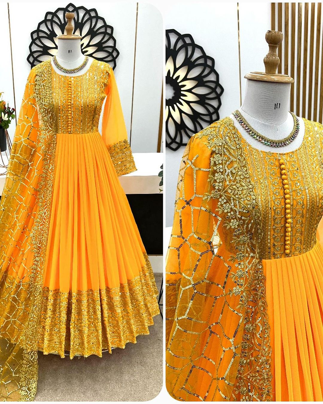 New Designer Party Wear Gown and Dupatta in Fully Heavy Embroidery