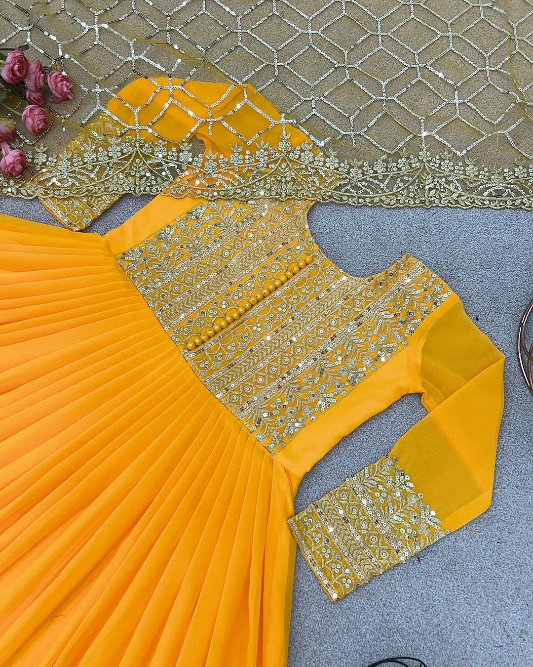 New Designer Party Wear Gown and Dupatta in Fully Heavy Embroidery