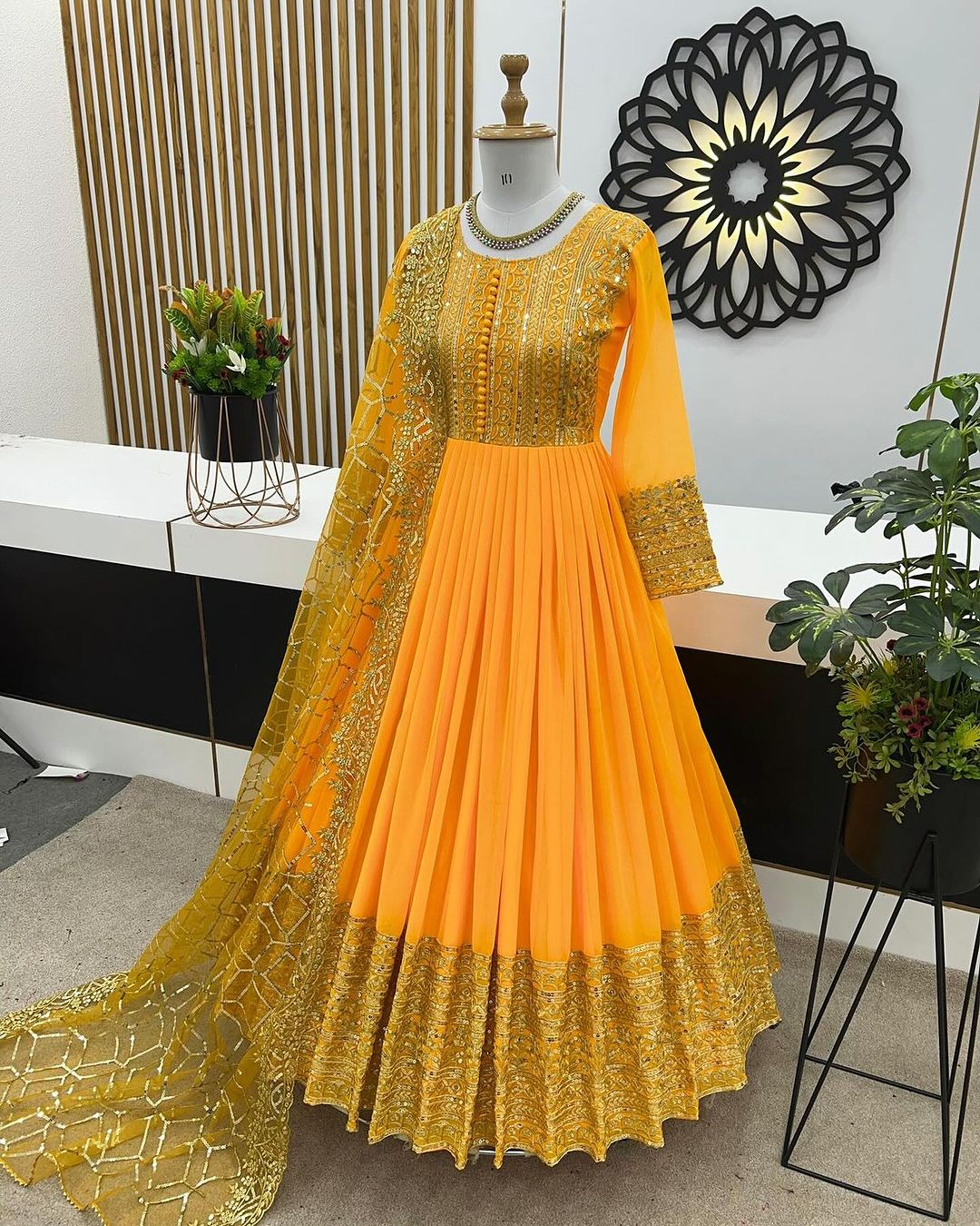 New Designer Party Wear Gown and Dupatta in Fully Heavy Embroidery