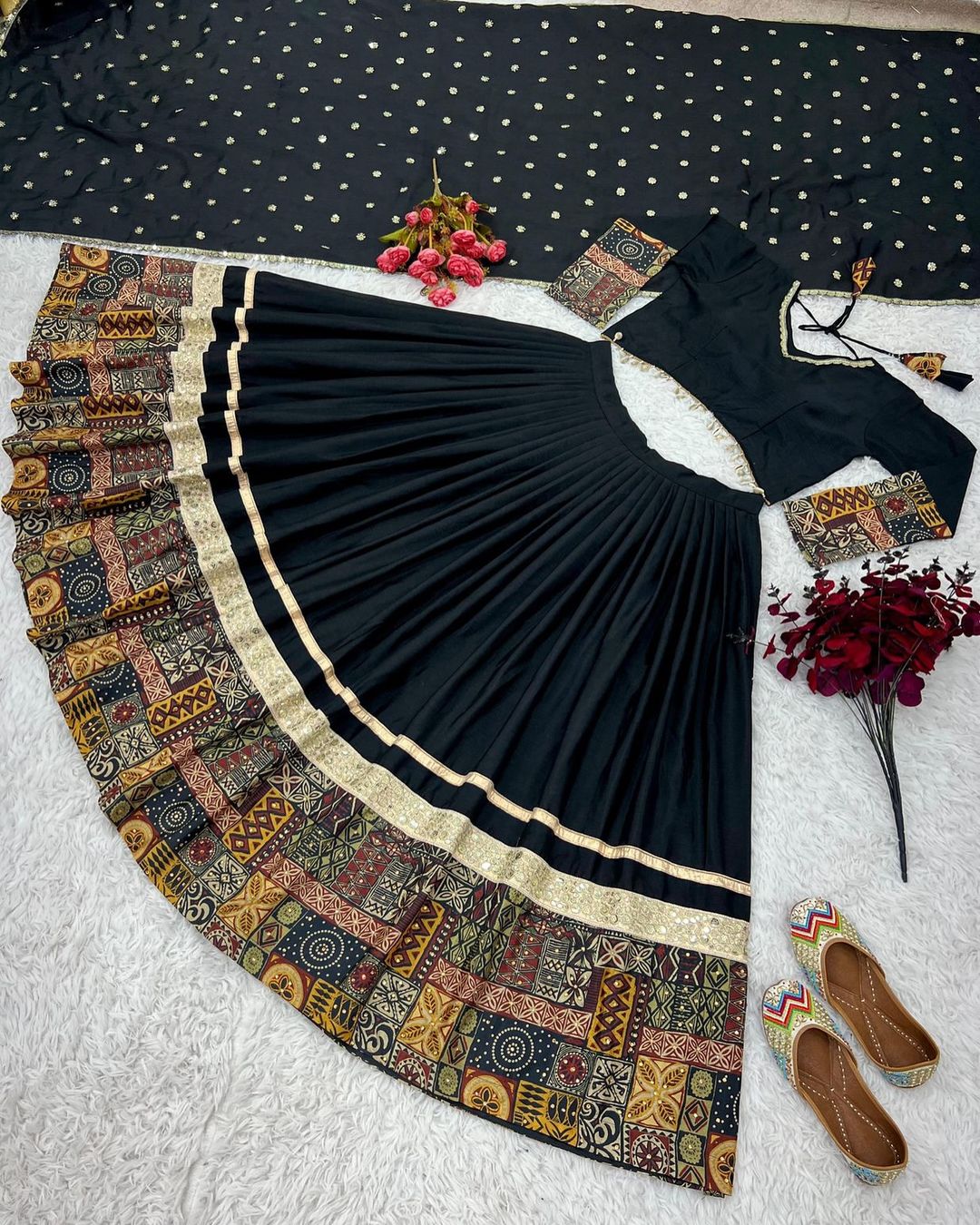 New  Collection Lehenga Choli With Digital Print and Embroidery Sequence Work