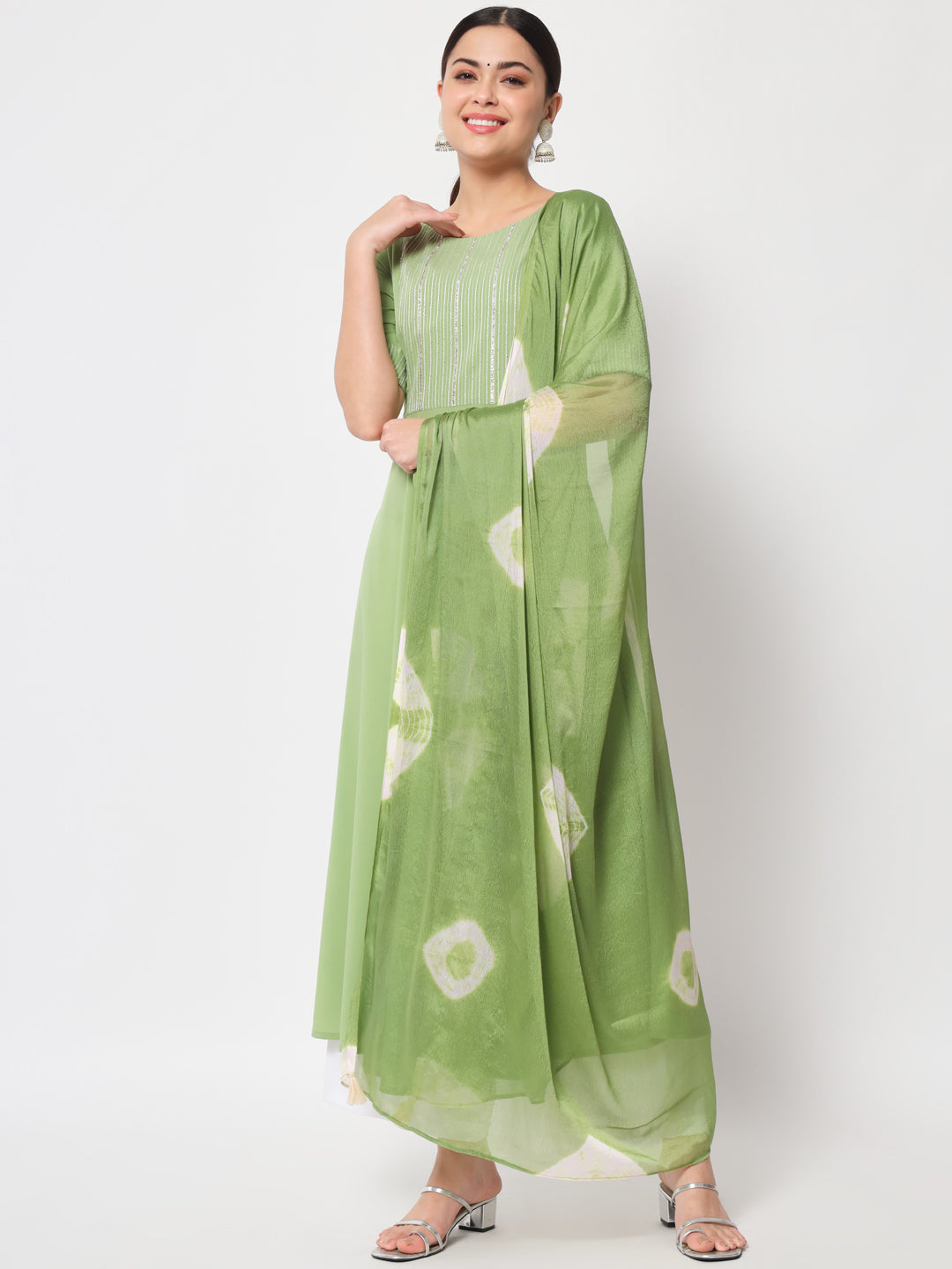 Anarkali Crepe Kurta With Dupatta