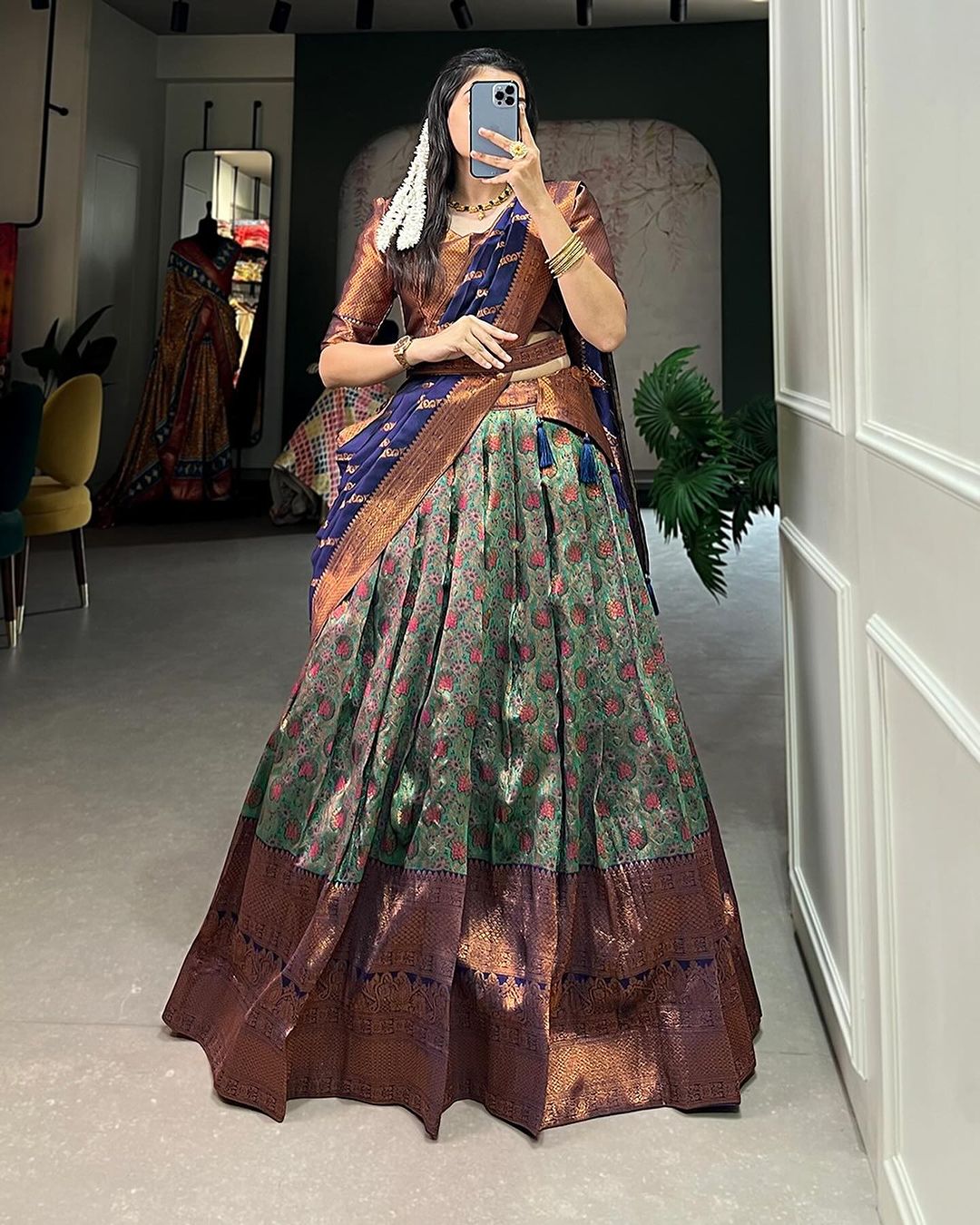 The Elegant Jacquard lehenga choli