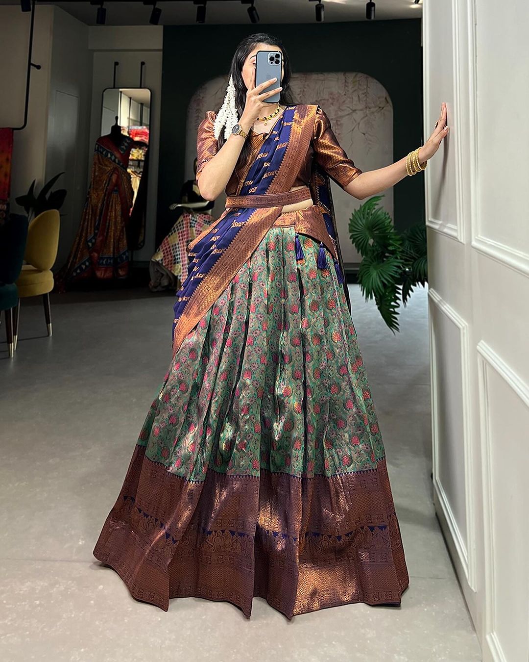 The Elegant Jacquard lehenga choli