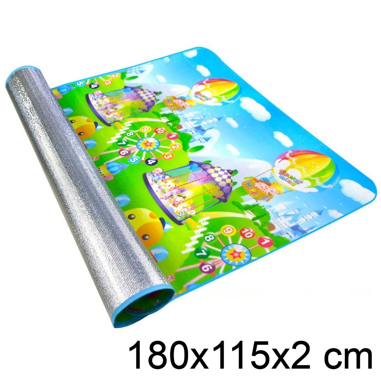 1200 Waterproof Single Side Baby Play Crawl Floor Mat for Kids Picnic School Home (Size 180 x 115) 